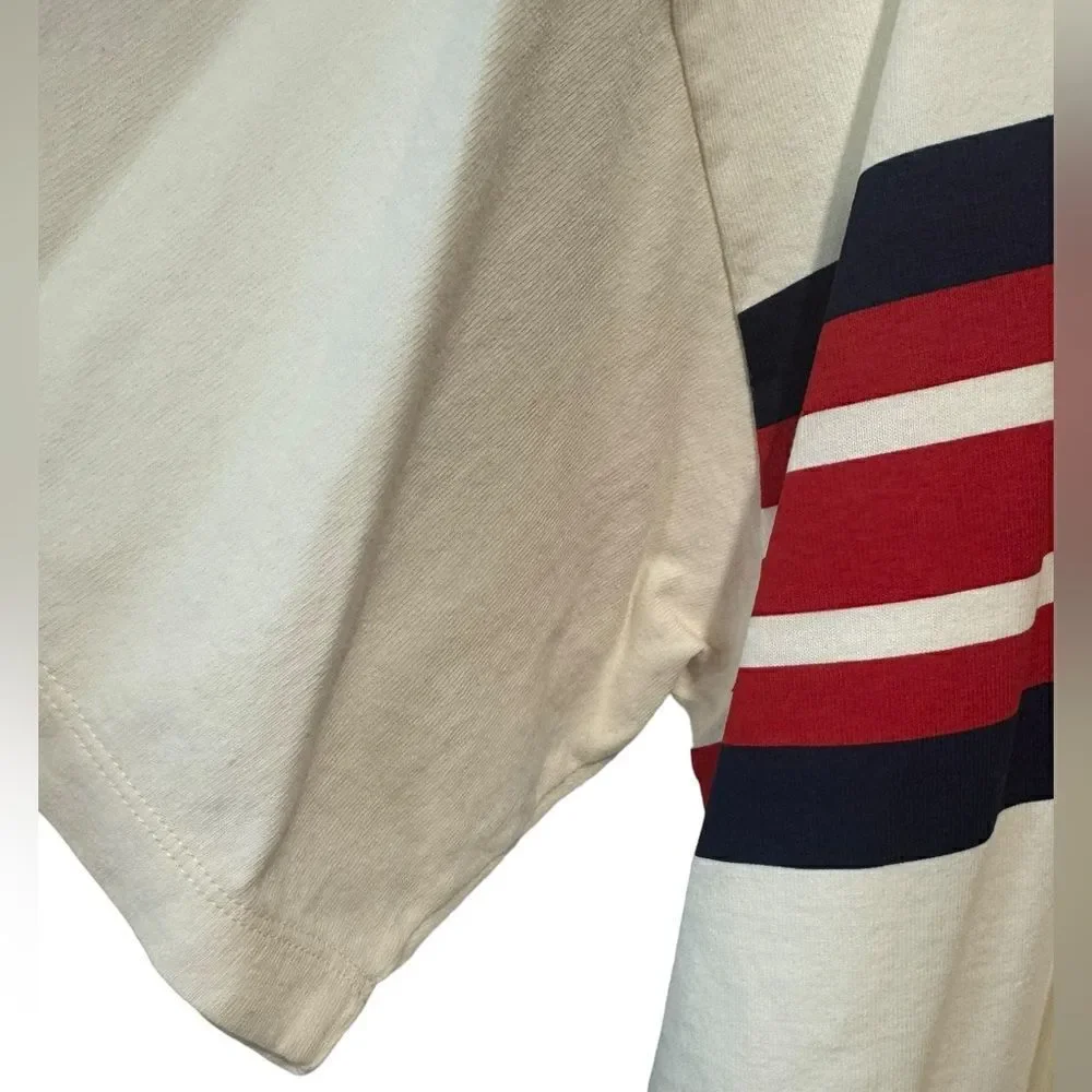GUCCI AUTHENTIC INTERLOCKING G STRIPE PRINT T-SHIRT